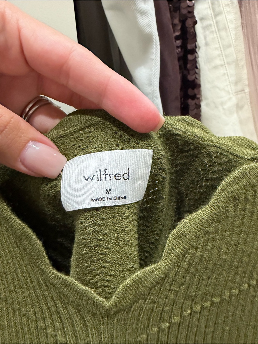 Wilfred Olive Green Knit Scalloped Cami - Picture 3 of 3